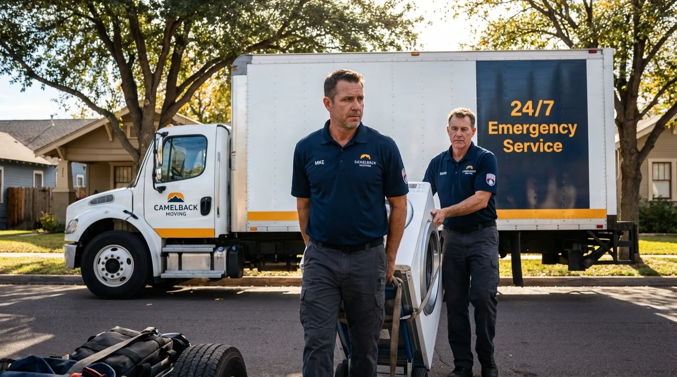 CamelBack Moving crew loading furniture in Warner, OK