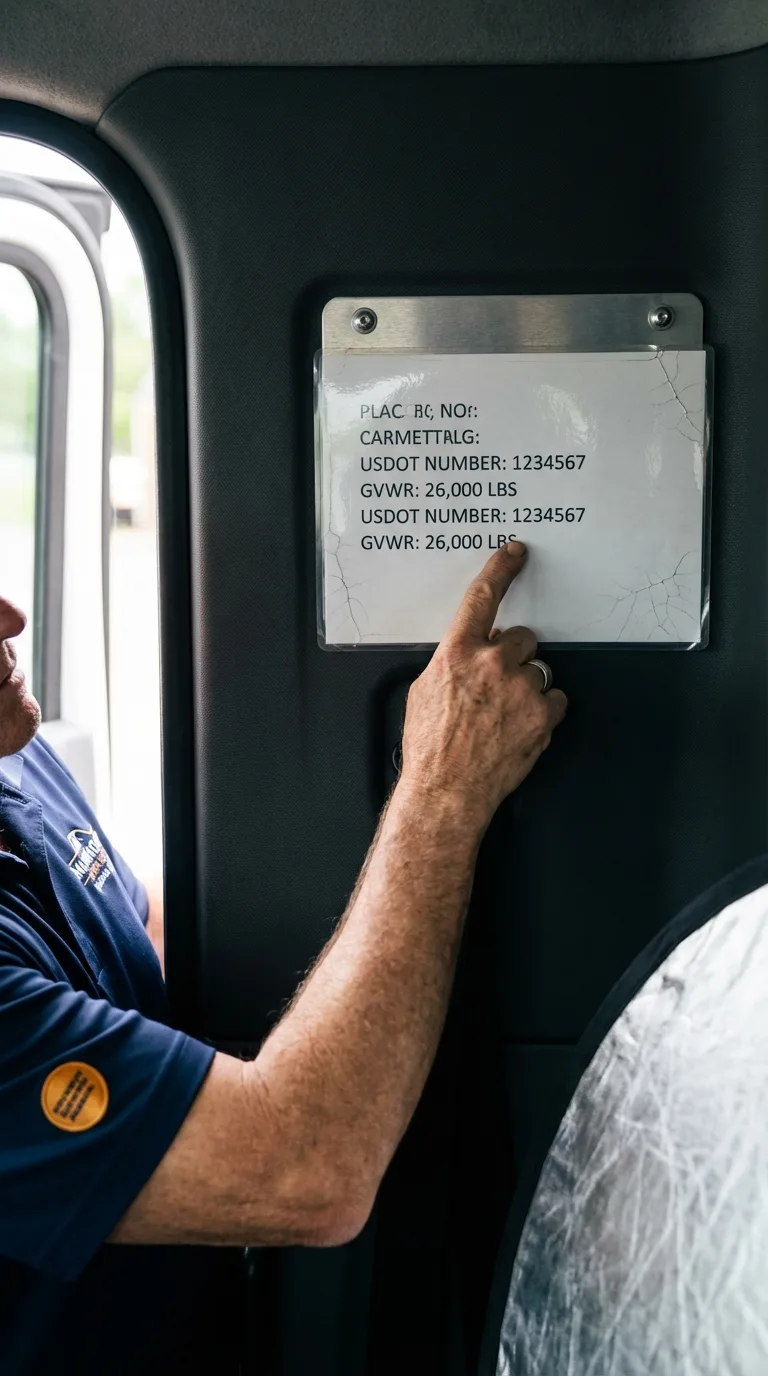 USDOT licensing placard verification in Warner